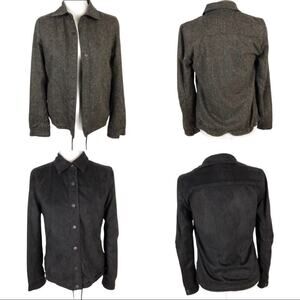 Yansi Fugel Reversible Wool/Silk  Brown Jacket XS